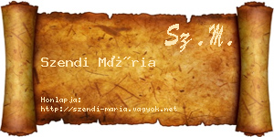 Szendi Mária névjegykártya